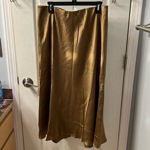 NEW Banana Republic gold midi slip skirt